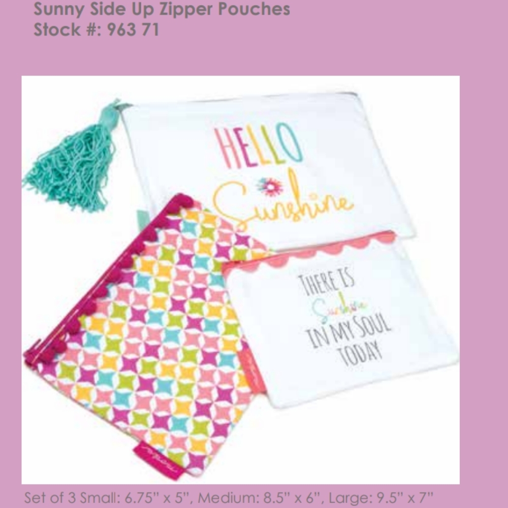 Moda Fabrics Sunnyside Up Set of 3 Zipper Bags